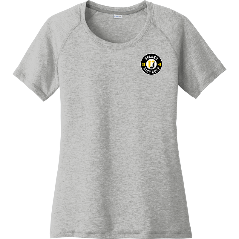 Upland Disc Golf Ladies PosiCharge Tri-Blend Wicking Scoop Neck Raglan Tee