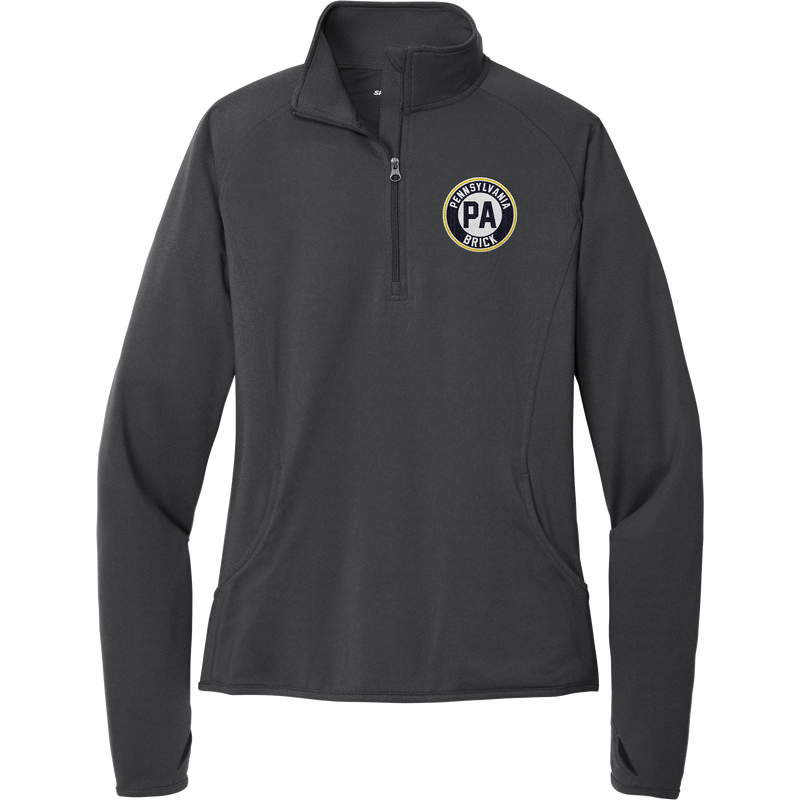PA Brick Ladies Sport-Wick Stretch 1/4-Zip Pullover