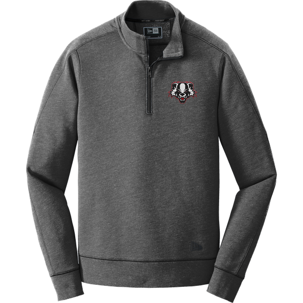 Scary Badgers New Era Tri-Blend Fleece 1/4-Zip Pullover